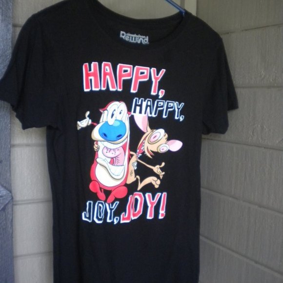 Ren and Stimpy T-shirt 90s Kid Cartoon TV Show Nickelodeon brand - Picture 1 of 2